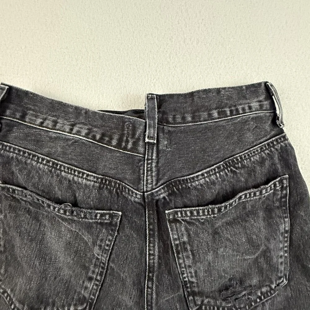 AGOLDE Shorts Women's 26‎ Black Criss Cross Button Fly Hitchhike Denim Organic - Picture 16 of 16